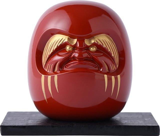Gingado Rote Daruma Figur von Engaku Takaoka aus Kupferware in Rot - Bild 1