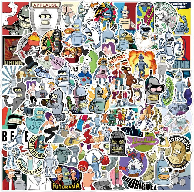 Disney Cartoon Futurama Anime Aufkleber, wasserdicht, DIY Notebook Telefon Gepäck Aufkleber - Bild 1