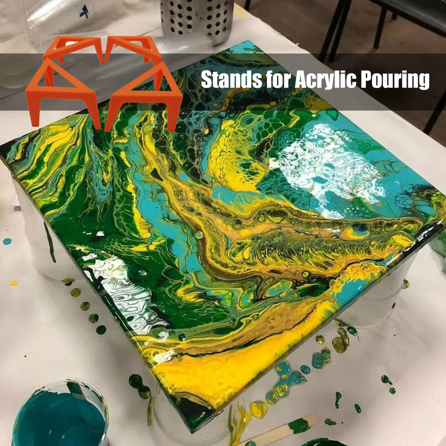 Mini-Dreieck-Leinwandständer für Malerei in Orange aus Kunststoff - Bild 2