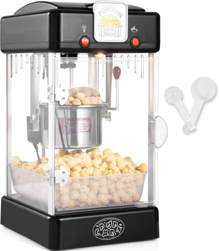 VEVOR Popcornmaschine 300W in Schwarz mit 3,78 l Kapazität, Popcornautomat im Kino-Stil inklusive Schaufeln und Tablett - Bild 1