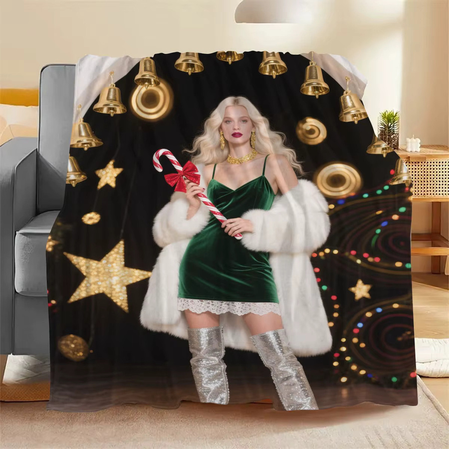 Individuelle Weihnachts-Paar-Foto-Flanellendecke von SRH in Multicolour, weich und maschinenwaschbar - Bild 4