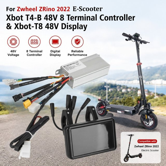 Xbot T4-B 48V 8-Terminal-Controller-Motherboard und Xbot-T8 Digitales Anzeigegerät Zubehör für Zwheel ZRino 2022 E-Scooter - Bild 1