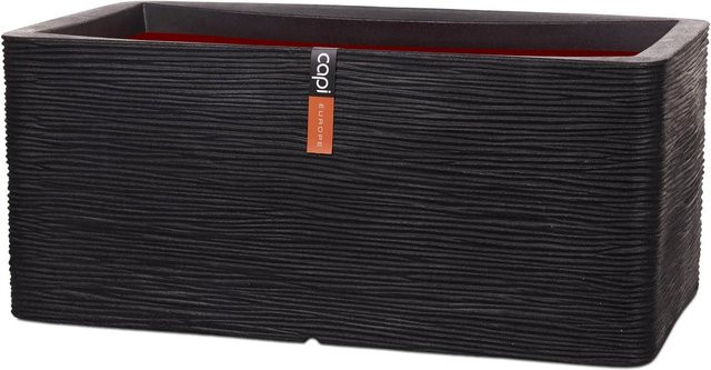 Capi Pflanzkasten Nature Rib rechteckig Riffel Schwarz B/T/H: 73 x 39 x 32 cm - Bild 1