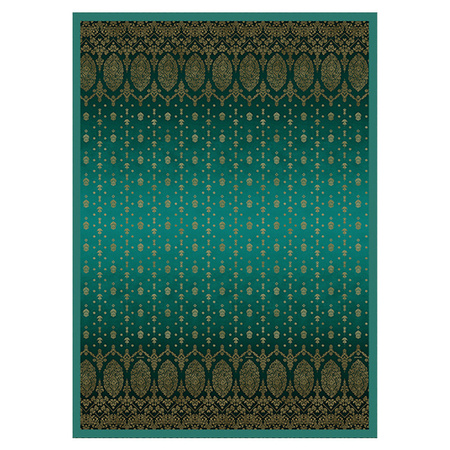 Bassetti Plaid GOLD DECOR V1 in Smaragdgrün aus Baumwolle mit Ornament-Muster und OEKO-TEX Standard 100 Zertifizierung