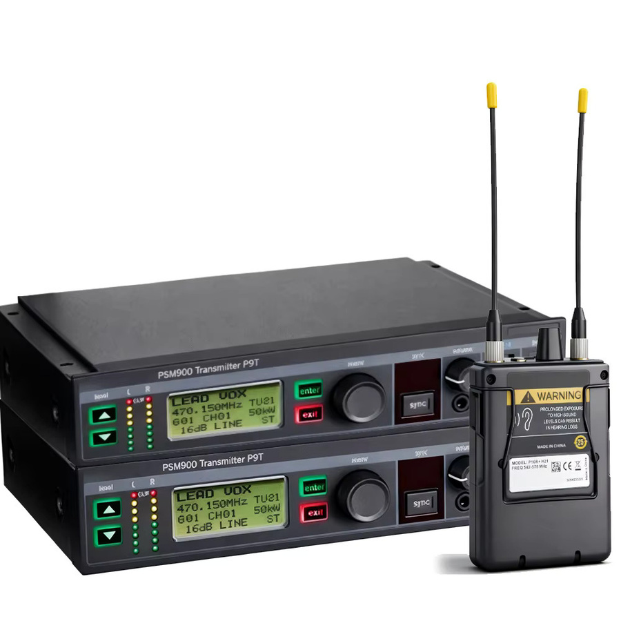 Shenndare PSM900 Professionelles Drahtloses In-Ear Monitoring System UHF Stereo mit Sender, Empfänger und Bodypack in Schwarz - Bild 3