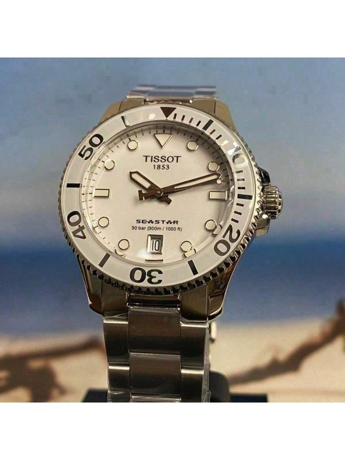 Tissot Seastar 1000 Automatik, Edelstahl, Weiß, 36 mm, Damen - Bild 2