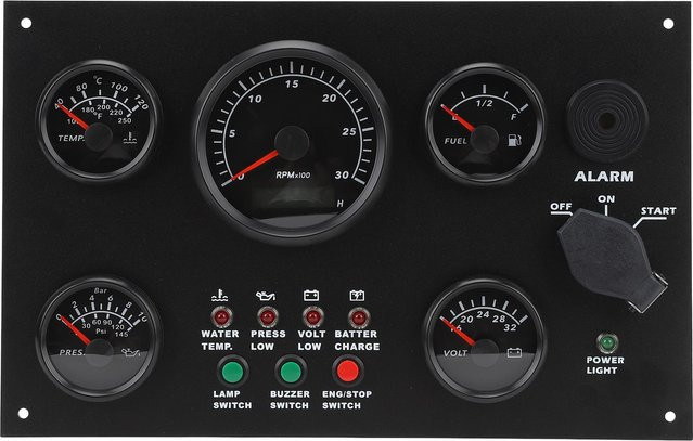 Fishine Boots-Instrumentenpanel für Yachten und Schiffe Schwarz B: 30 cm, H: 19 cm - Bild 1