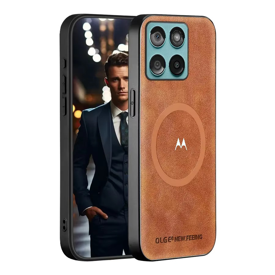 Premium Lederhülle für Motorola Moto Edge 70 Ultra und Moto G86 in Braun mit MagSafe und Anti-Drop-Schutz - Bild 3