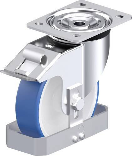Blickle L-POTHS 160G-FI-FS Stahlblech-Lenkrolle in Blau mit 160 mm Rad-Durchmesser und 400 kg Tragfähigkeit - Bild 1