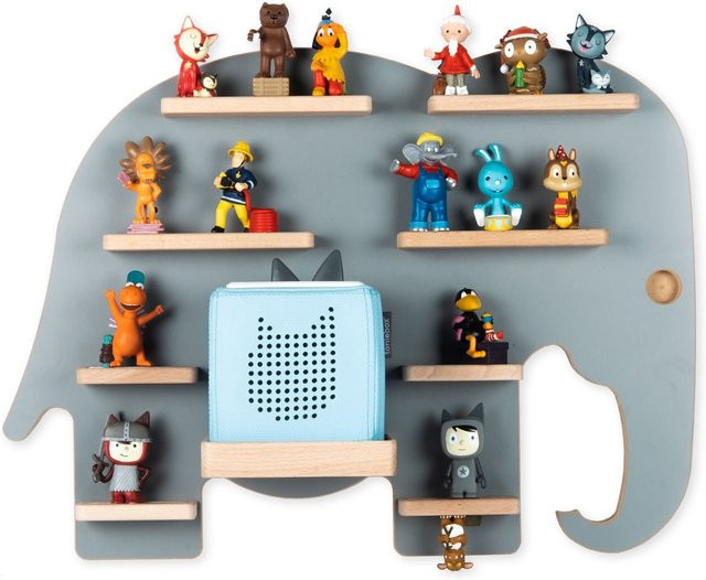 BOARTI Kinderregal Elefant aus Holz als Wandregal für Toniebox und Figuren mit Magneteinsätzen, H x B x T: 40 x 54 x 19 cm - Bild 1