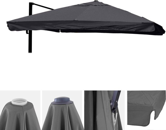 Ersatzbezug für MCW Luxus-Ampelschirm MCW-A96 mit Flap, Polyester, anthrazit - Bild 1