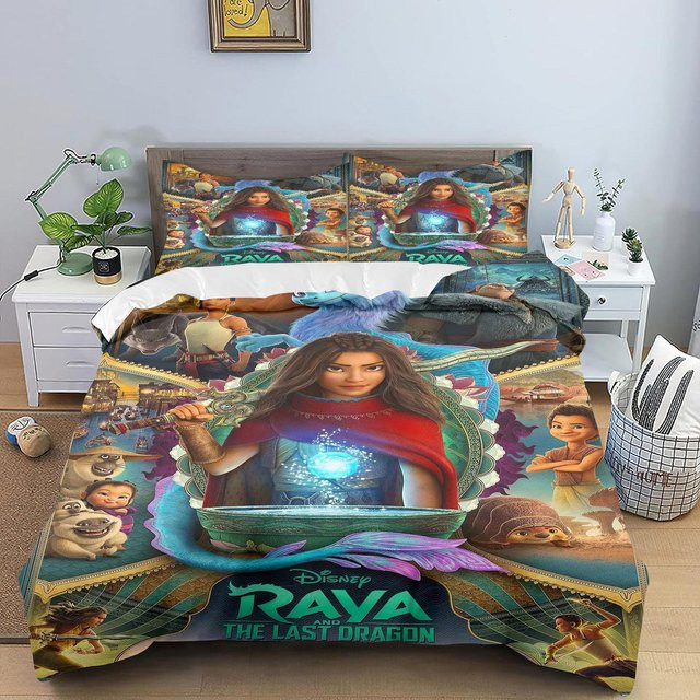 Bettwäsche Set Raya und der letzte Drache mit Kissenbezug, Cartoon Design, Multicolor, B/H: 200 x 230 cm - Bild 1