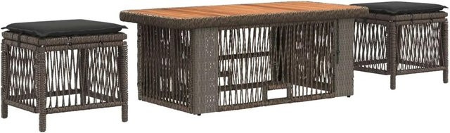 vidaXL Garten Essgruppe 4-teilig aus Poly-Rattan in Grau und Dunkelgrau - Bild 1