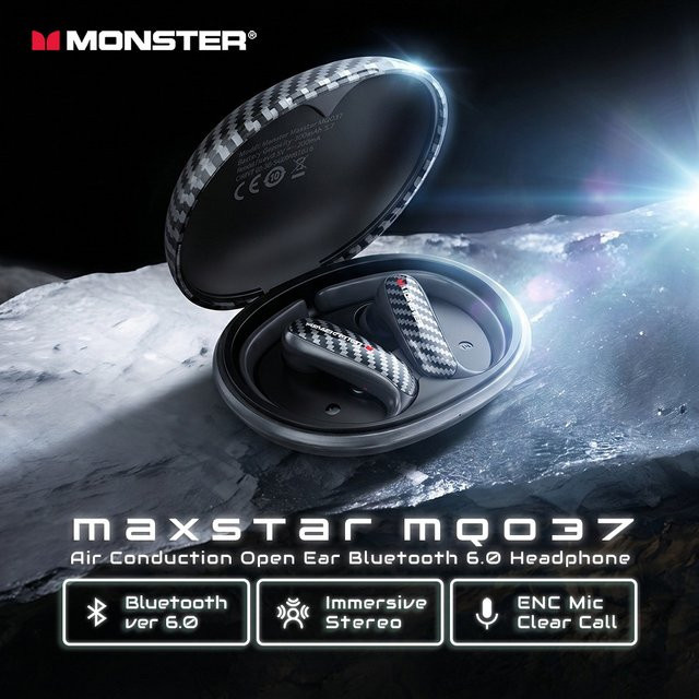 Monster MQO37 Open-Ear OWS Bluetooth 6.0 Kopfhörer mit Luftleitung, IPX5 wasserdicht, Wireless Sport-Ohrbügel-Kopfhörer - Bild 1