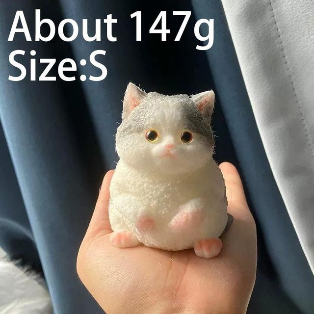 Kawaii Katze Squishy, Weiches Silikon Stressabbau Quetschspielzeug - Bild 1
