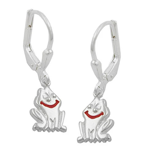 SIGO Ohrringe Brisur lächelnder Frosch, 925 Silber, Unisex - Bild 1