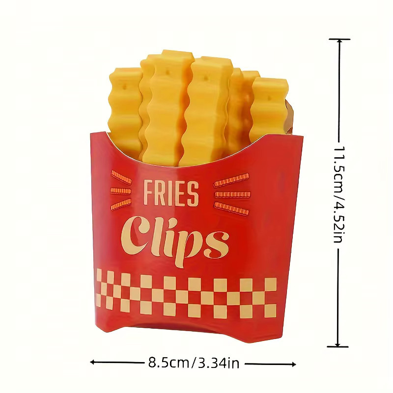 12 Stück Verschlussklammern in Pommes-Form aus Kunststoff zum Verschließen von Snack- und Lebensmittelverpackungen - Bild 2