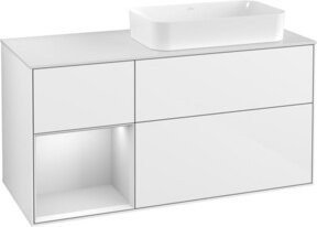 V&B Waschtischunterschrank Finion mit Wandbeleuchtung, Weiß lackiert, Breite: 120 cm, Höhe: 50,1 cm, Tiefe: 50,1 cm - Bild 1
