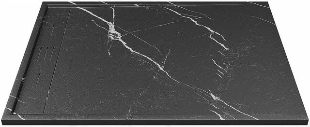 Vente-unique Duschwanne Lyrosa in Schwarz und Weiß, Breite: 120 cm - Bild 1