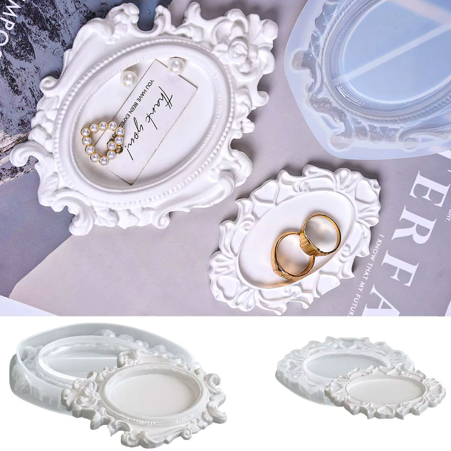 UDOCOOL Silikonform mit geprägter Spitze für DIY Vintage Design Schmuck und Deko-Platten in Ovalform - Bild 3