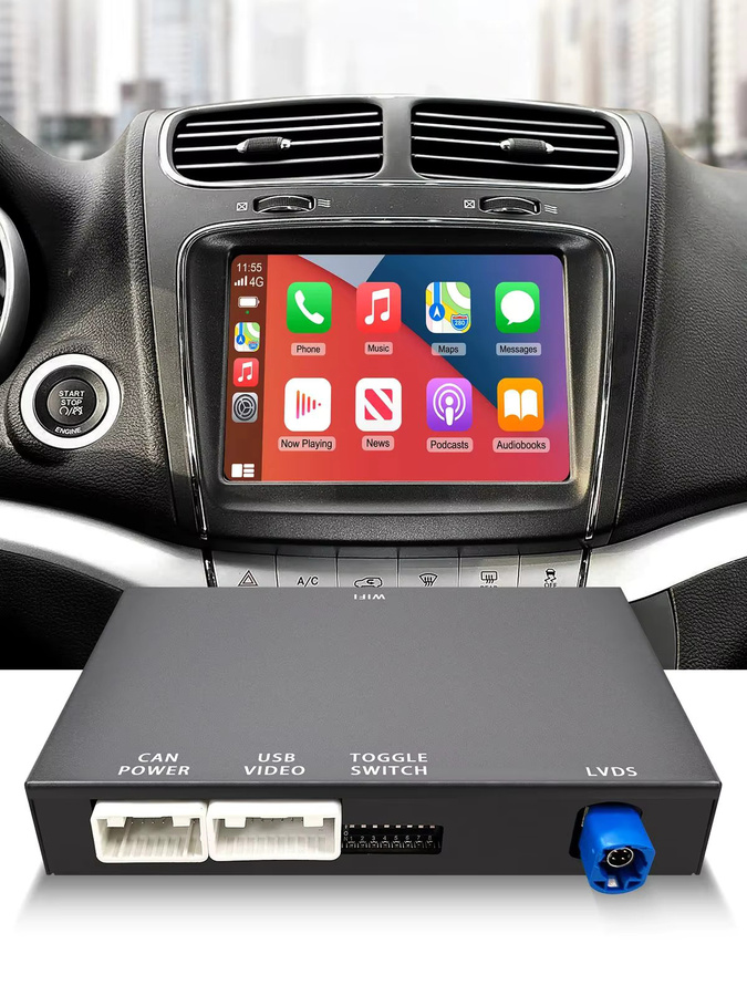 LEXXSON CarPlay Retrofit Kit Decoder-Box für Dodge Challenger, Journey, Charger und Durango mit 8,4 Zoll Bildschirm, Schwarz - Bild 7