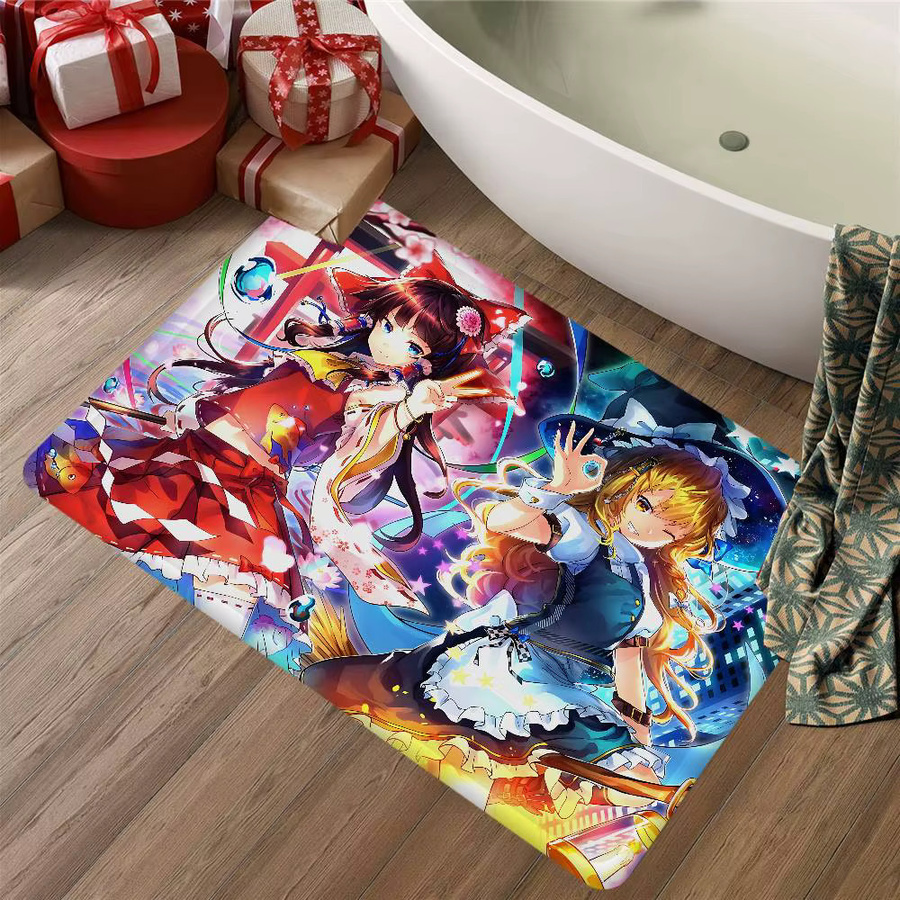 Touhou Project Bodenteppich mit Streifenmuster, rutschfest und wasserabsorbierend, Mehrfarbig, B: 60 cm, T: 40 cm - Bild 2