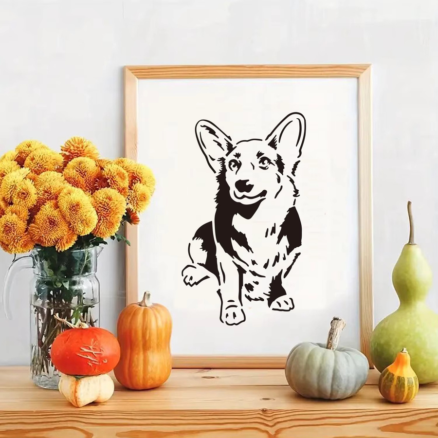 9 Stück Hundekopf-Malschablonen aus Kunststoff in Weiß für DIY-Skizzen und Basteldekorationen - Bild 2