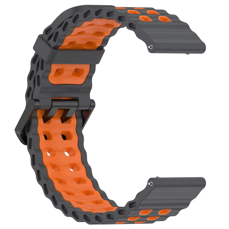 jansin Uhrenarmband Silikon, Schwarz, 22 mm - Bild 2