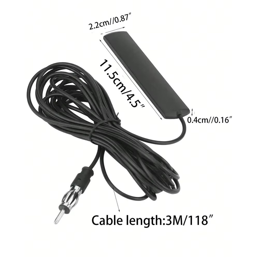QXNY Universal FM-Antenne mit Signalverstärker für Auto, Boot und RV, Schwarz, Länge: 3 m - Bild 2