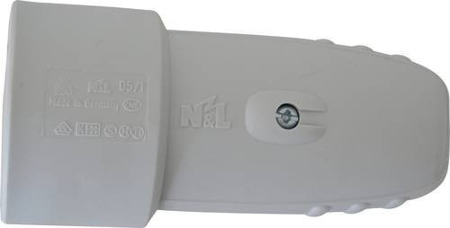N & L 26718 Schutzkontaktkupplung aus Gummi, 230V, Grau, IP20 - Bild 1
