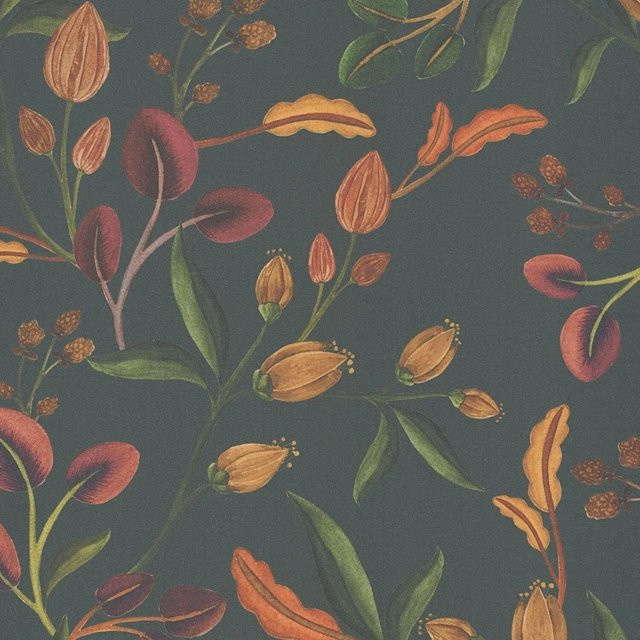 e-Delux Vlies Tapete Floral Botanical Matt Anthrazit Multicolour B: 0,53 m, L: 10,05 m - Bild 1