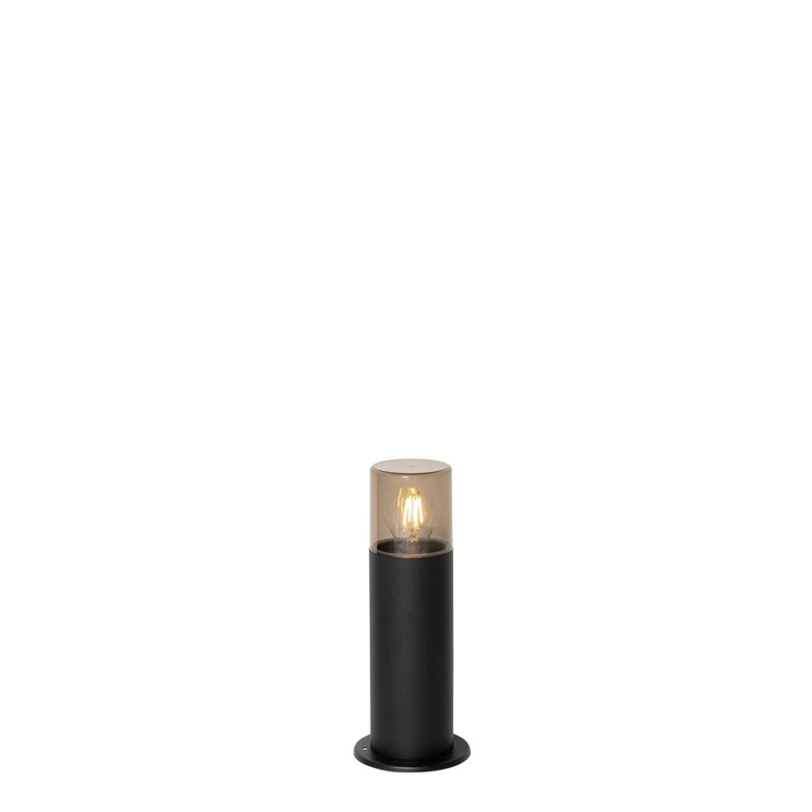 QAZQA Odense Stehende Außenleuchte Schwarz mit Rauchschirm, IP44, E27, Höhe: 30 cm - Bild 2
