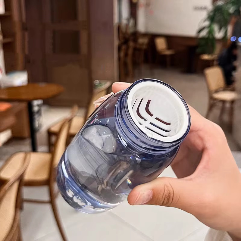 JONBT Tragbarer Taschenbecher mit Teesieb aus Kunststoff, Hitzebeständig, Grün, 300 ml - Bild 3