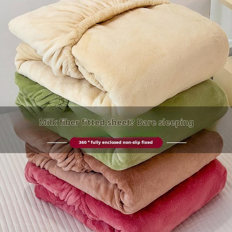 Warmes Korallenvlies Matratzenbezug für das Schlafzimmer, weiches Bettlaken aus Polyester, B/T: 200 x 220 cm - Bild 2