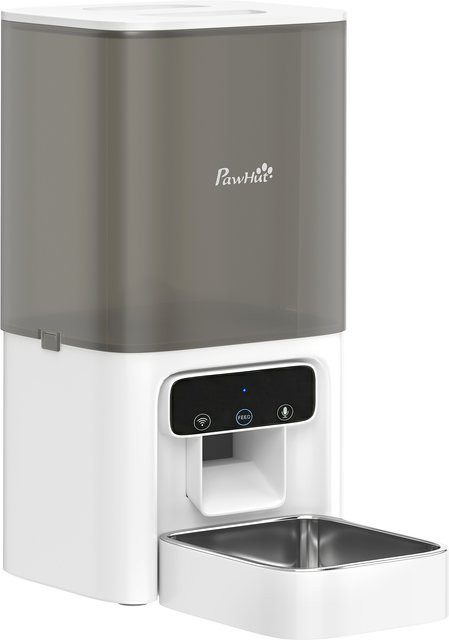 PawHut Automatischer Katzen-Futterspender WiFi mit Timer und Sprachrekorder, 4,5 l, Weiß - Bild 1