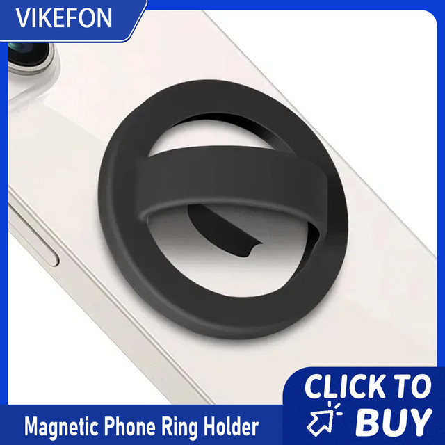 VIKEFON Magnetischer Handy-Ringhalter aus wasserdichtem Flüssigsilikon in Purple für iPhone und Android - Bild 1