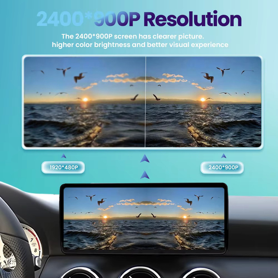 BONROAD 12,3 Zoll Auto Multimedia Radio mit Touchscreen, Drahtloses CarPlay und Android Auto sowie GPS für Mercedes Benz C GLC V W204 W205, Schwarz - Bild 5