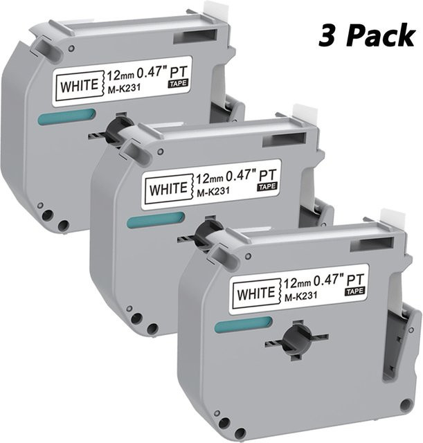 Brother MK231 Etikettenband Weiß für P Touch Etikettendrucker, Breite: 12 mm, Länge: 8 m - Bild 1