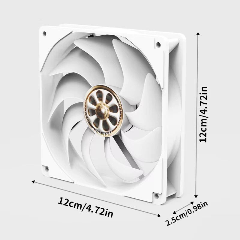 SilentEdge Air Cooler 12025 leiser 4-poliger PWM Gehäuselüfter in Schwarz, 12 V - Bild 2
