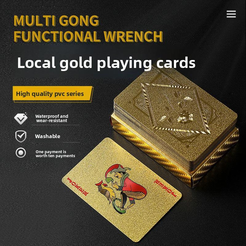 Fashnics Goldfolien Poker Spielkarten, Kunststoff, ab 6 Jahren - Bild 2