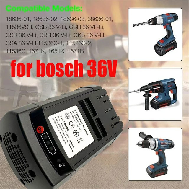 Bosch Lithium-Ionen-Akku 36 V, 6000 mAh, Schwarz, für BAT810 BAT836 BAT840 GBH36V-Li Elektrowerkzeuge - Bild 1