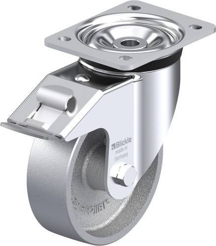 Blickle Lenkrolle LK-G 150G-FI mit Feststeller in Silber, Rad-Durchmesser: 15 cm, Tragfähigkeit: 600 kg - Bild 1