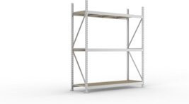 Meta Weitspannregal MINI-RACK mit verzinktem Gestell und Spanplattenböden in Silber, H x B x T: 180 x 220 x 65 cm - Bild 1