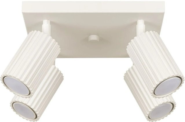 Licht-Erlebnisse Eckiger Deckenstrahler Modern 4-Flammig aus Aluminium in Creme und Gold/Messing mit GU10 Fassung, Breite: 25 cm - Bild 1