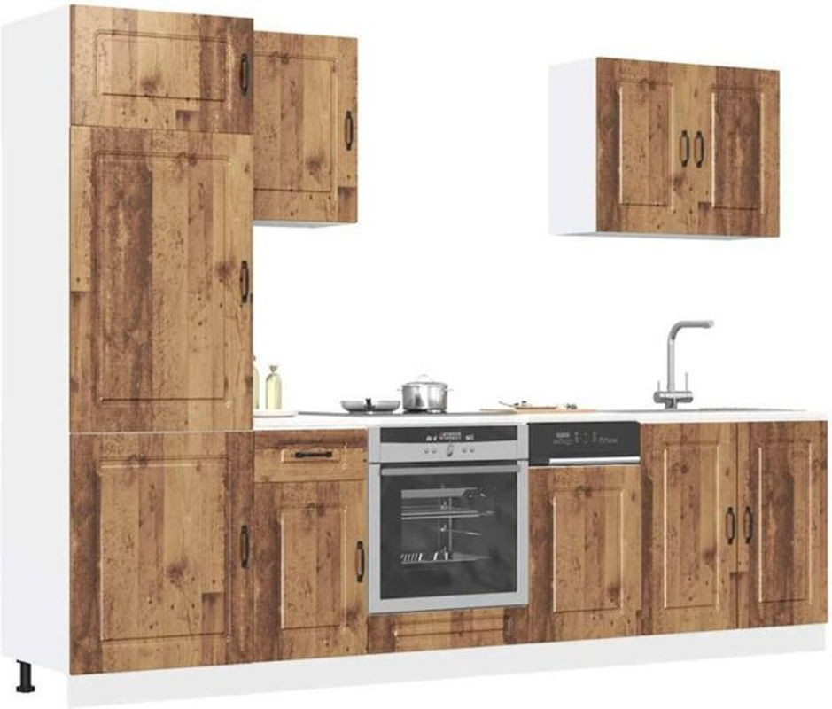 Vidaxl Küchenschrank-Set Kalmar in Braun im Landhausstil aus Holzwerkstoff mit 7 Teilen - Bild 1