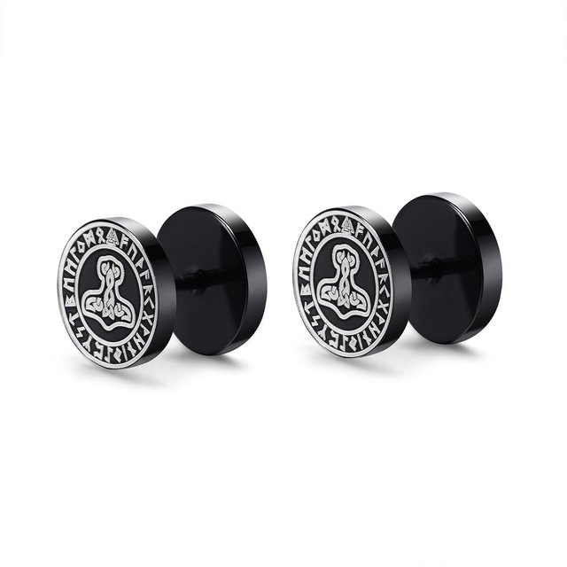 Lucky Star Jewelry Ohrstecker Edelstahl, Schwarz, Herren - Bild 1
