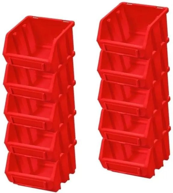 PROREGAL SuperSparSet 10x Sichtlagerbox aus Polypropylen in Rot, H x B x T: 7,5 x 11,6 x 11,2 cm - Bild 1