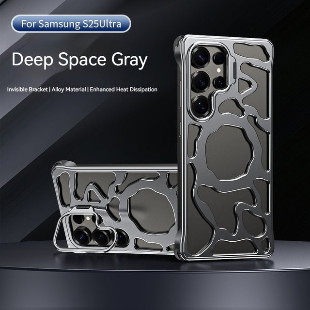 Xiangyun Magnetische Handyhülle aus Aluminiumlegierung mit unsichtbarem Objektivhalter für Samsung S26 S25 S24 S23 Ultra in Grau - Bild 1