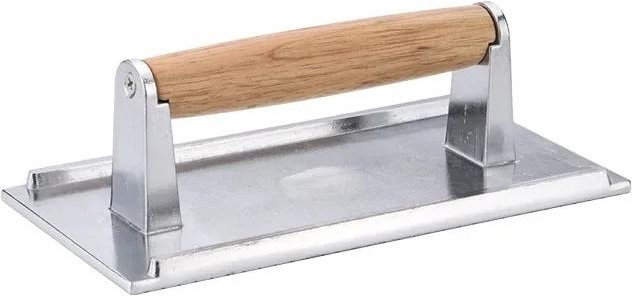 Edelstahl-Grillpresse in Silber für Steak, Burger und Speck als rechteckiges Grillgewicht - Bild 1