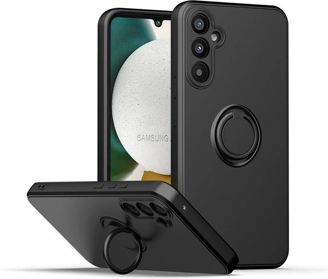 Magnetische Ring Hülle aus Flüssigsilikon für Samsung Galaxy A13 A14 A16 A22 A24 A30 A32 A33 A34 A73 in Schwarz - Bild 1